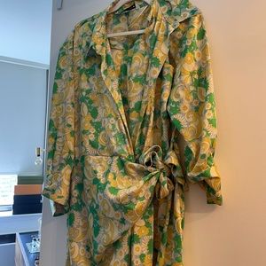 Zara Satin Wrap Dress Size XL